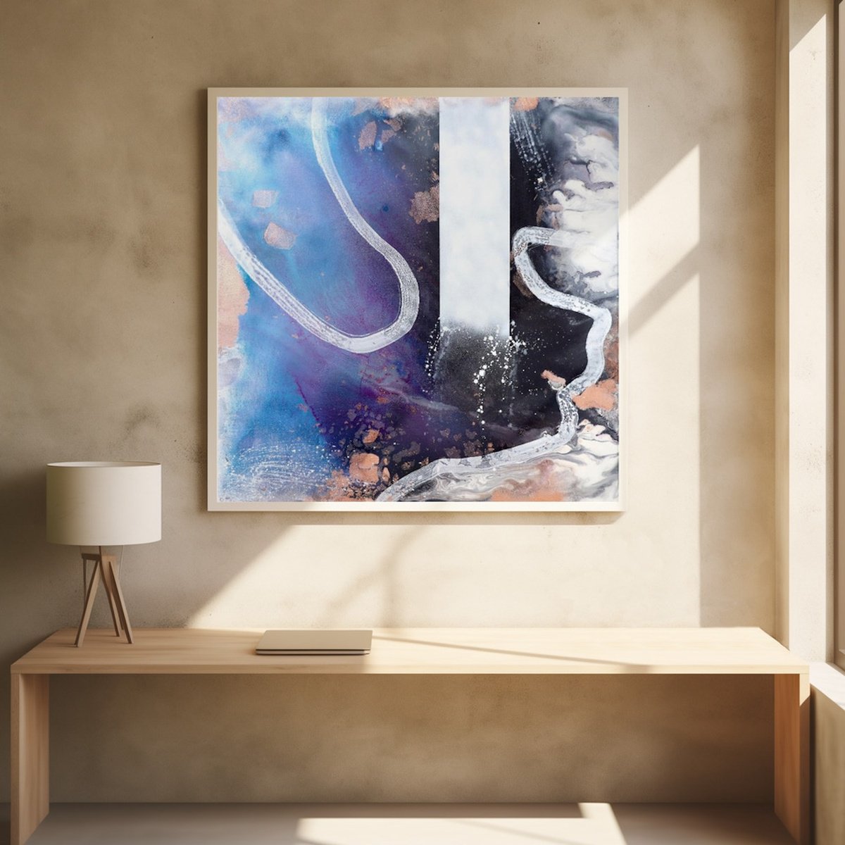 Organic Abstract Acrylic Painting By Poovi Art, 36 X 36", As It Was, Original Artwork