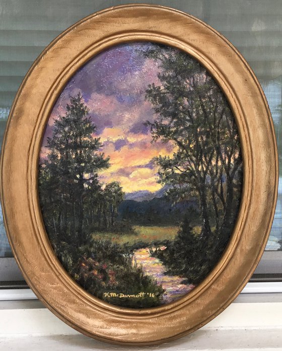 East of Eden by K. McDermott - oil on 15X12 inch oval canvas (SOLD)