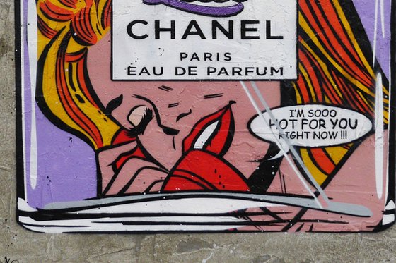 Chanel Lust No.5 120cm x 150cm Concrete Urban Pop Art With Etched Frame