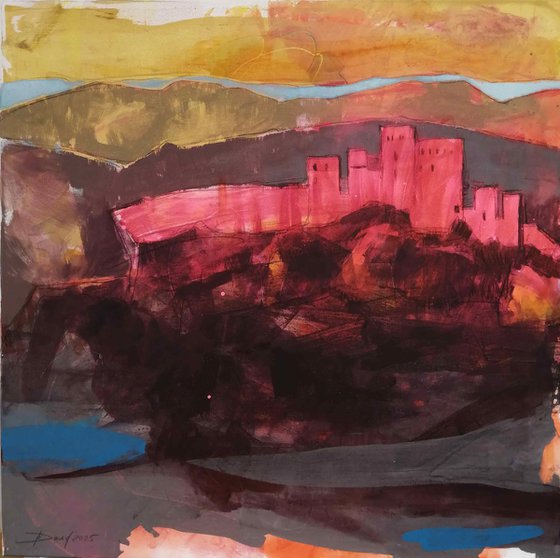 Trifels Castle in evening mood