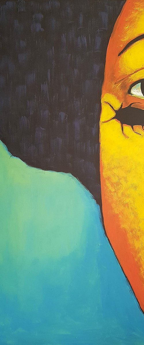 Vrees III (100 x 150 x 0.1 cm) by Zhana Viel