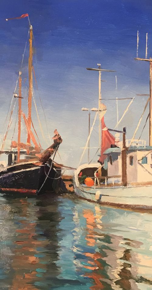Denkmark Harbour (framed) by Ling Strube