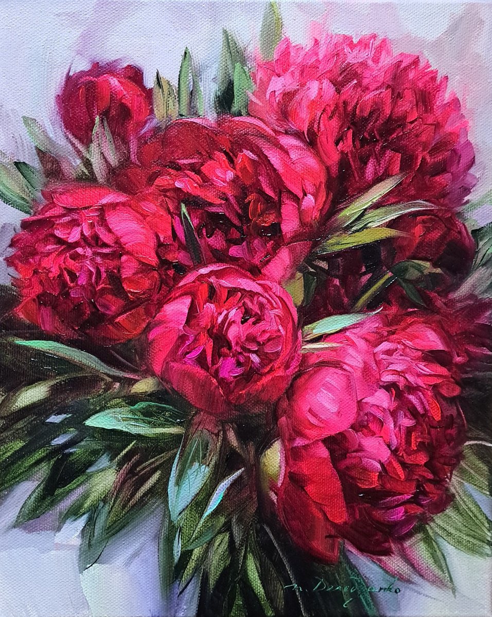 Red Peonies By Nataly Derevyanko, 10 X 12, Artwork For Sale On Artfinder