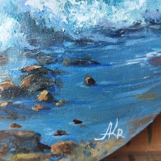 Crashing Waves at the Rocky Shore