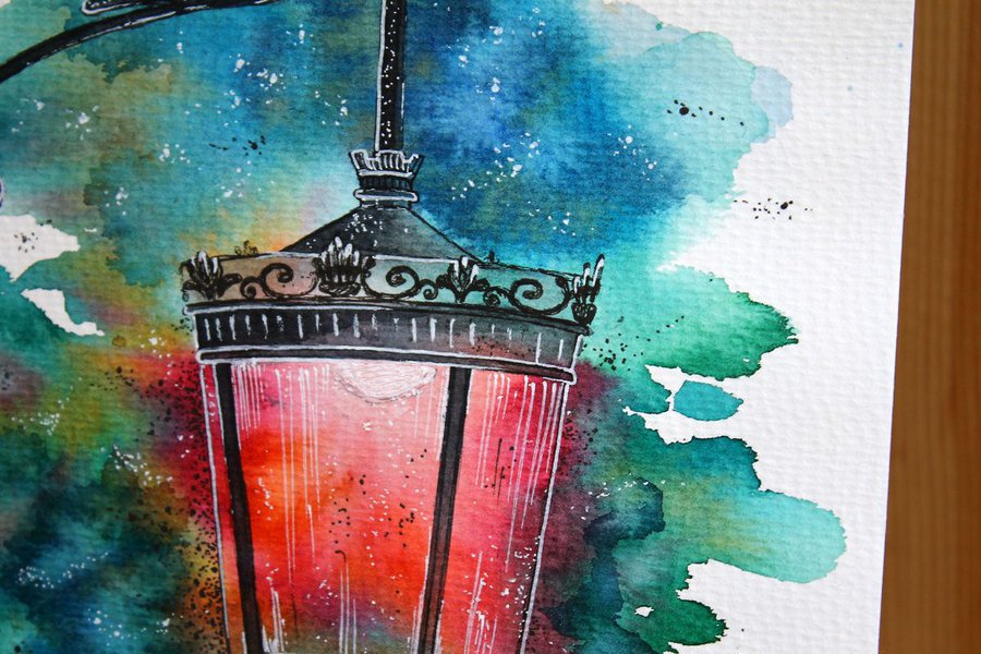 Beautiful streetlight #2. Watercolour by Svetlana Wittmann | Artfinder