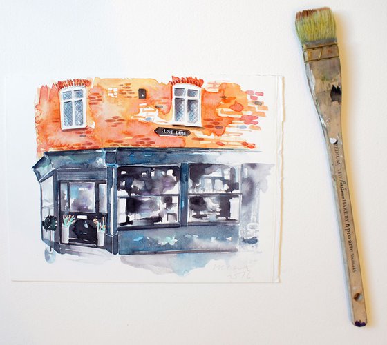 Original Watercolour Painting of Etcetera Vintage Shop in Margate, Kent