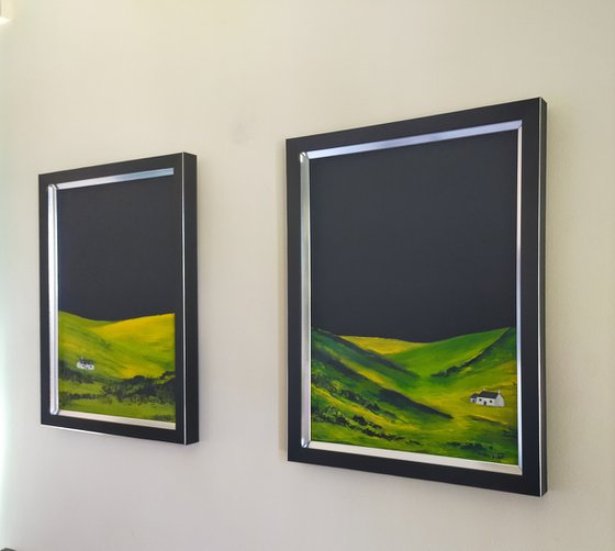 Up to the Mountain; original and unique, framed