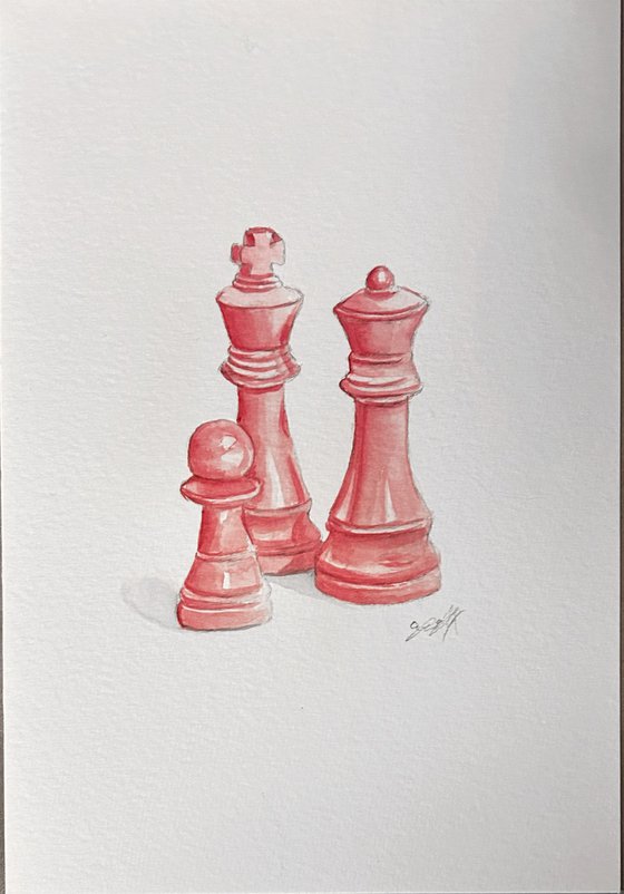 Pink chess pieces