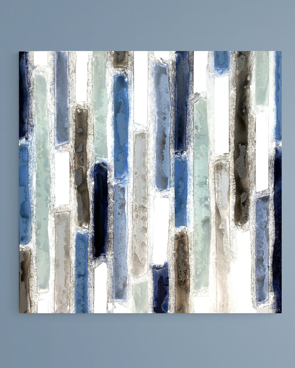 Abstract Acrylic Painting By Cristina Dalla Valentina, 39 X 39, Tesserae /2, Original Artwork