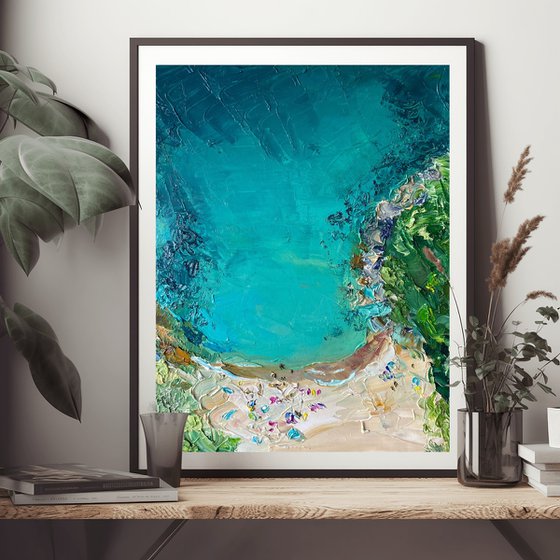 Turquoise Ocean Oil Painting