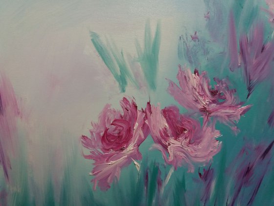 Windswept Blooms- Very Large Painting