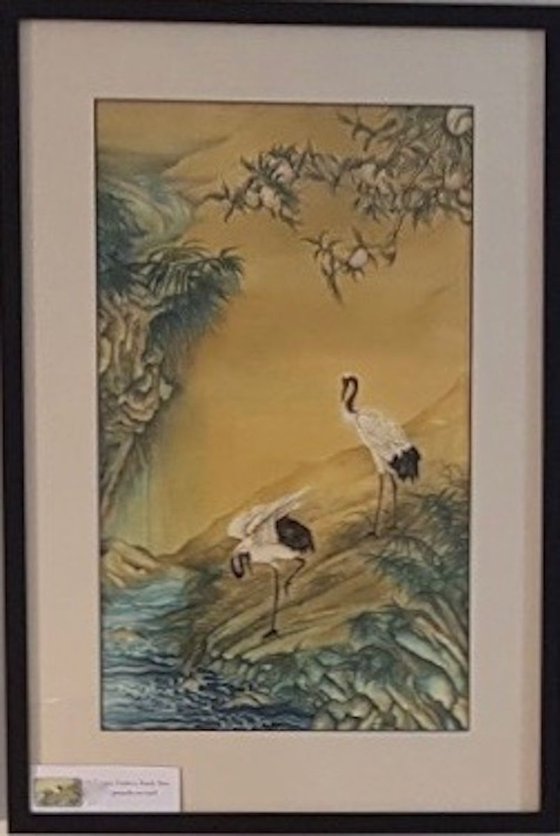 Cranes Under a Peach Tree