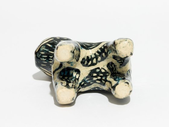 Ceramic sculpture Cat 7 x 8.5 x 4 cm