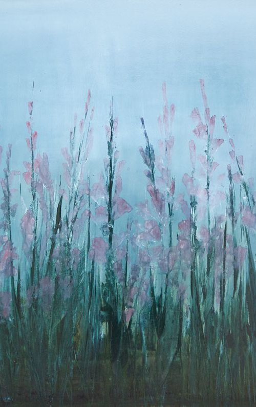 A Field of Lilac Gladiolus by Renata Retrová