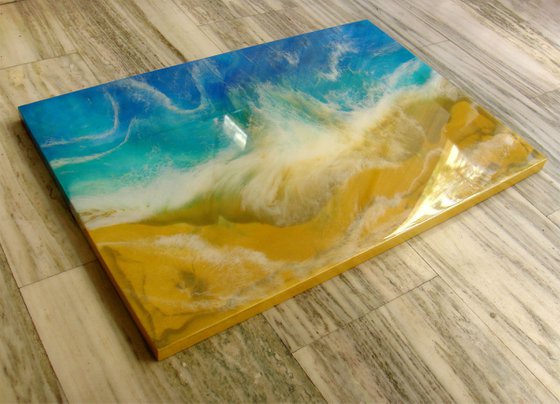 "Turquoise Sea"  Resin Large painting