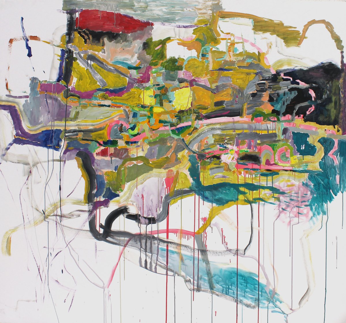 Organic Abstract Acrylic Painting By Sergiy Dekalyuk, 81 X 76", We