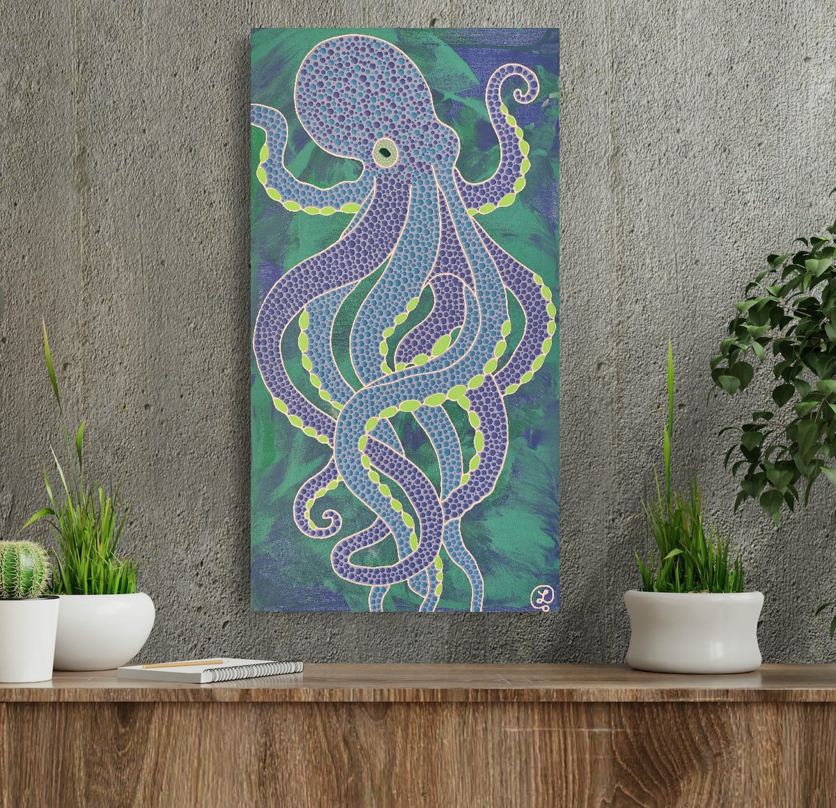 Octopus By Oxana Lazari, 14 X 26, Artwork For Sale On Artfinder