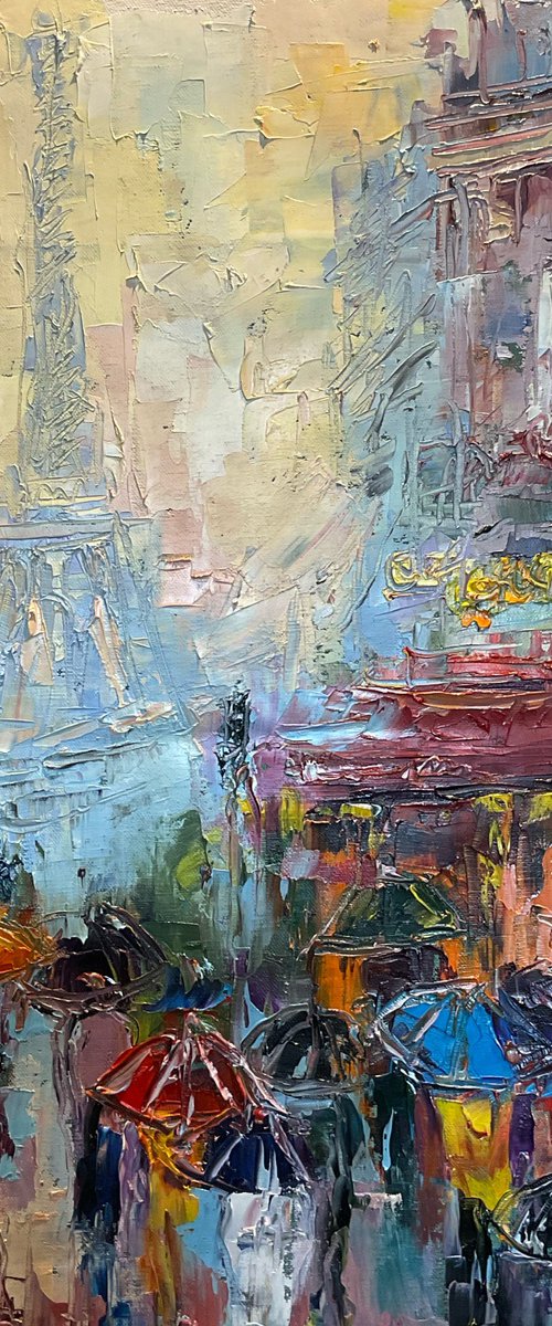 Paris umbrellas. Pastel mood by Mariia Hyhar