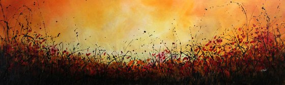 "Rosso Impetuoso"  - Extra Large original abstract floral painting
