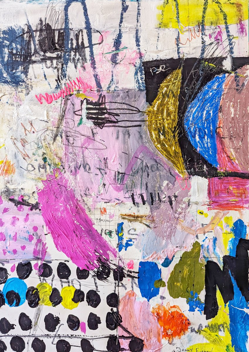 Abstract Painting By Jenny Furman, 19 X 27, Authentic Echo, Original Artwork