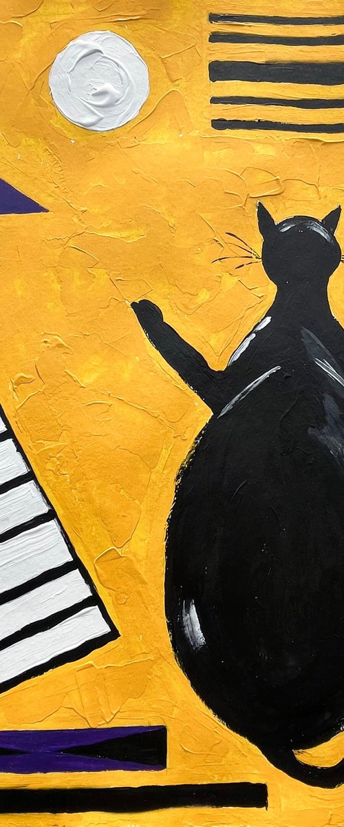 Kandinsky Cat Original Painting by Halyna Kirichenko