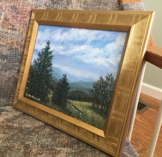 Blue Ridge View - 8X10 inch framed oil landscape (SOLD)