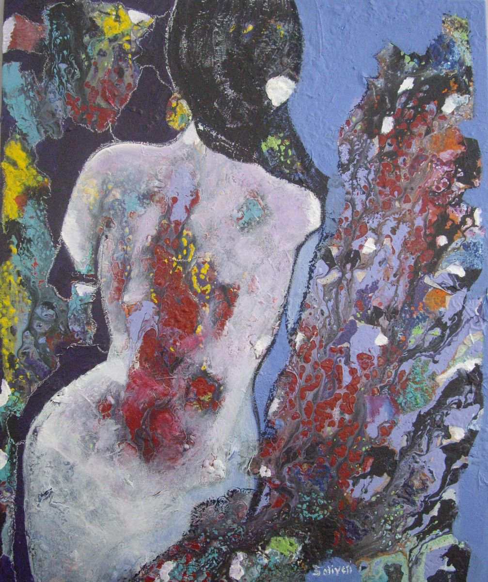 Expressive Portrait Painting By Sylvie Oliveri, 24 X 28", Immersion, Original Artwork