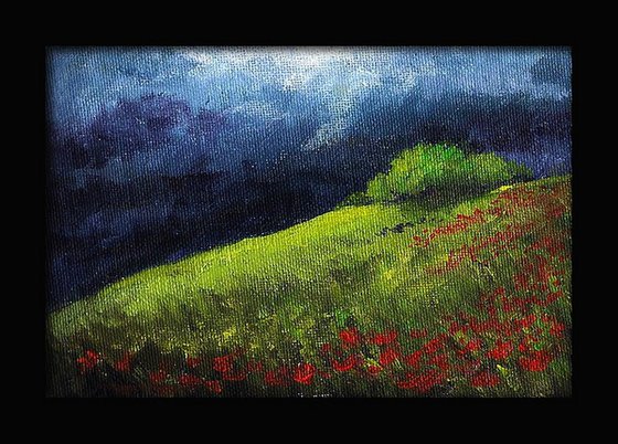 Rain clouds over the fields - Miniature