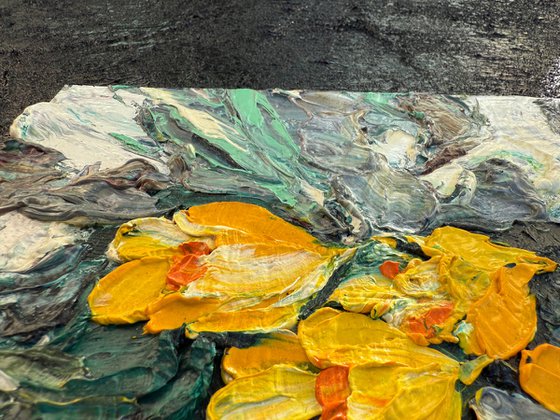 Light sprouting from darkness. Diptych