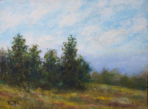 Hilltop Trees - 6X8 oil (SOLD)
