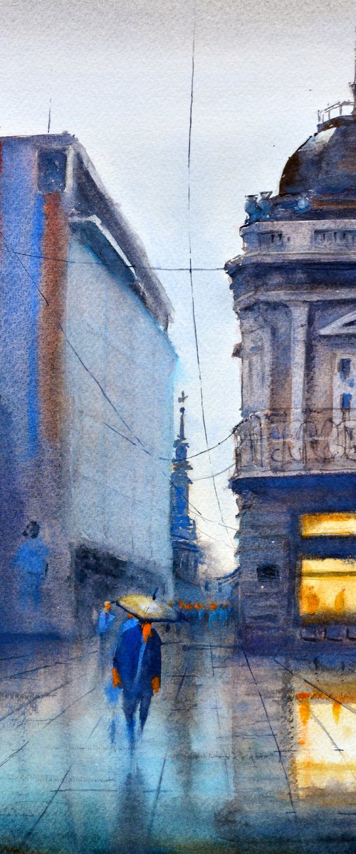 Hej profesore Beograd 35x54cm 2022 by Nenad Kojić watercolorist