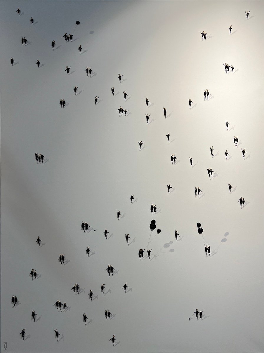 Abstract Portrait Acrylic Painting By Eka Peradze, 47 X 63, Freedom People ,, Everyday Life - ? Eka Peradze Art, Original Artwork