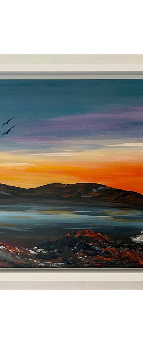 Lulworth Cove Orange Sunrise by Marja Brown