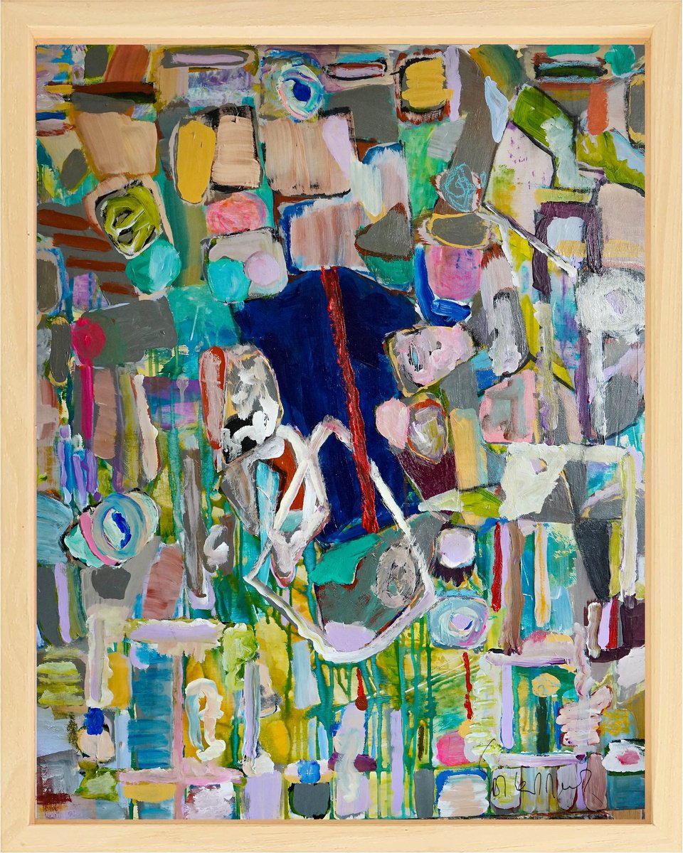 Organic Abstract Acrylic Painting By Geert Lemmers Fpa, 33 X 41, The World Context To The Art, Original Artwork