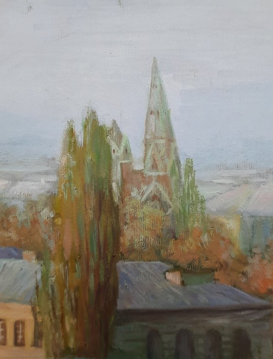 Roofs - Original  oil painting