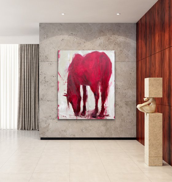 Red horse. The hole