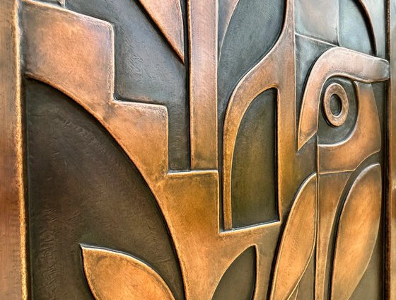 "Night Sentinel" Copper Wall Relief
