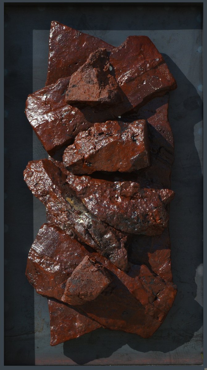 Expressive Abstract Relief By Ognyan Chitakov, 10 X 18", "Quiet Night Thought", Original Artwork