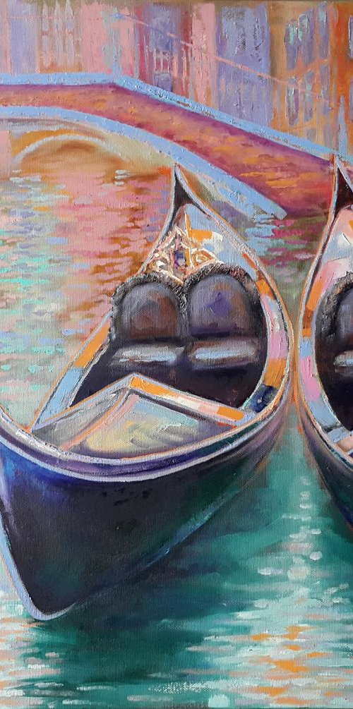 Venetian gondolas by Mary Voloshyna