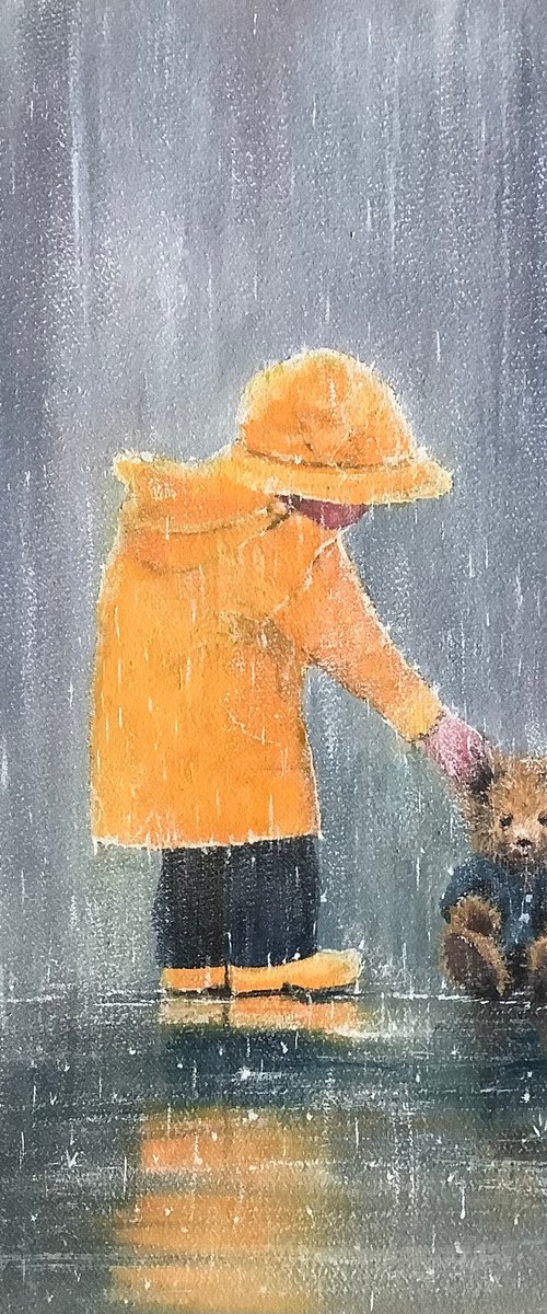 Rainy day, Teddy in the rain. by Darren Carey