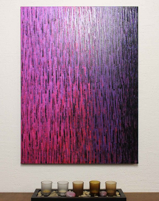 Large fade iridescent pink red purple