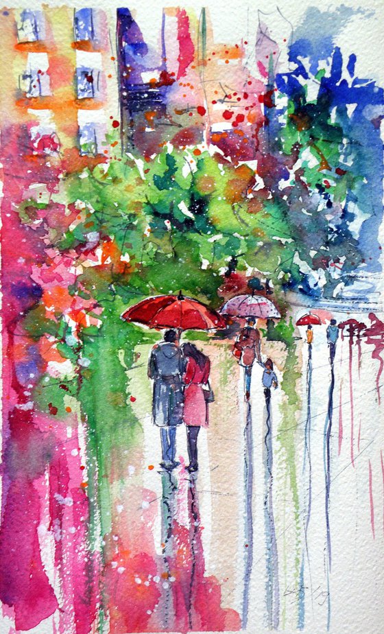 Meeting at rainy day