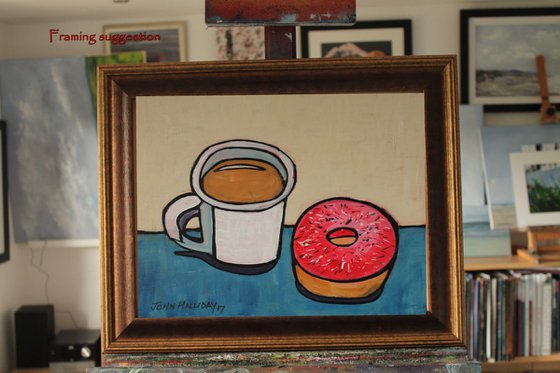 Coffee and doughnut