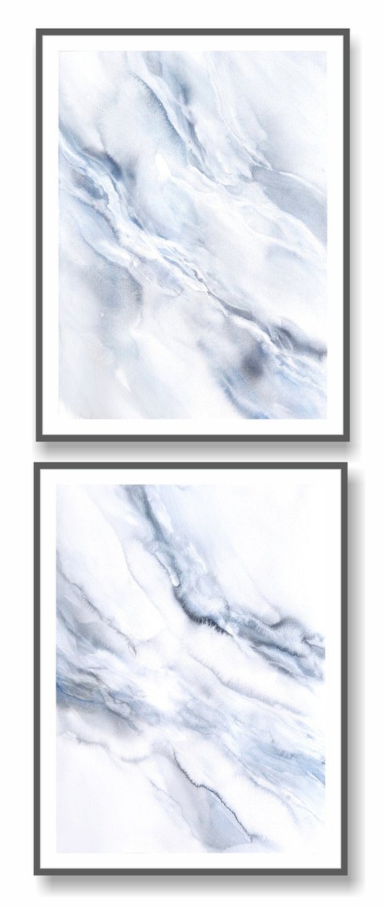 Blue abstract set of 2