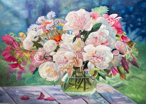 Flowers in bottle c190 by Kunlong Wang