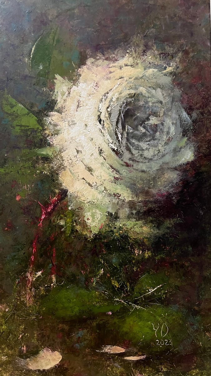 Large Statement Rose By Yulia Odukalets, 18 X 30, Artwork For Sale On Artfinder
