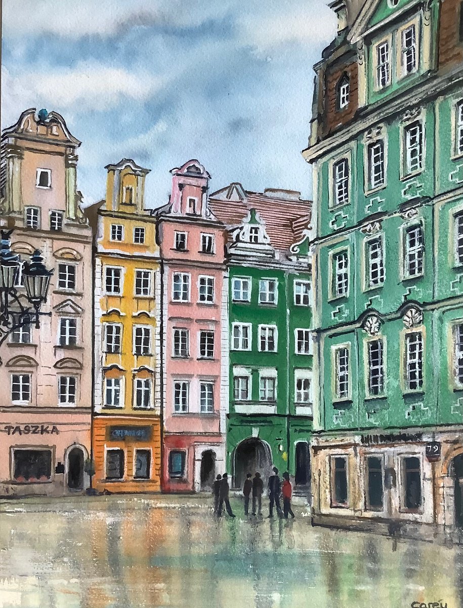 Impressionistic Cityscapes Watercolour By Darren Carey, 11 X 15, WrocS?aw Poland, Original Artwork