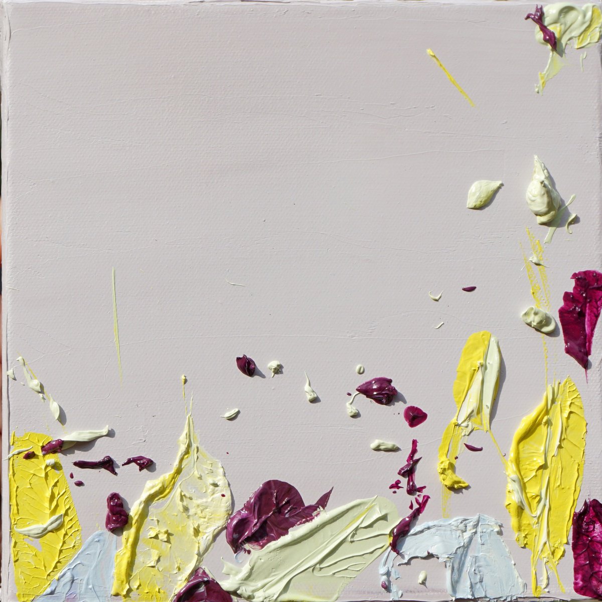 Abstract Oil Painting By Jelena B, 8 X 8, Tile-Flowers On Your Skin, Original Artwork