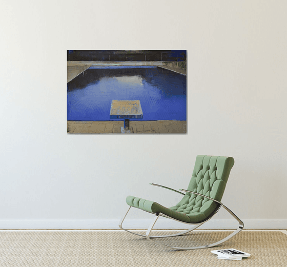 Oil painting, stretched "Pool 20" 100/70cm