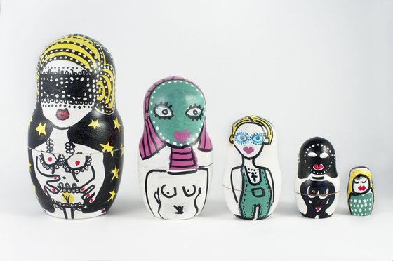 Set of Hand painted Russian Dolls